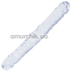 Двуконечный фаллоимитатор Doc Johnson Crystal Jellies Jr. Double Dong 12, прозрачный - Фото №1