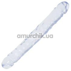 Двуконечный фаллоимитатор Doc Johnson Crystal Jellies Jr. Double Dong 12, прозрачный - Фото №1