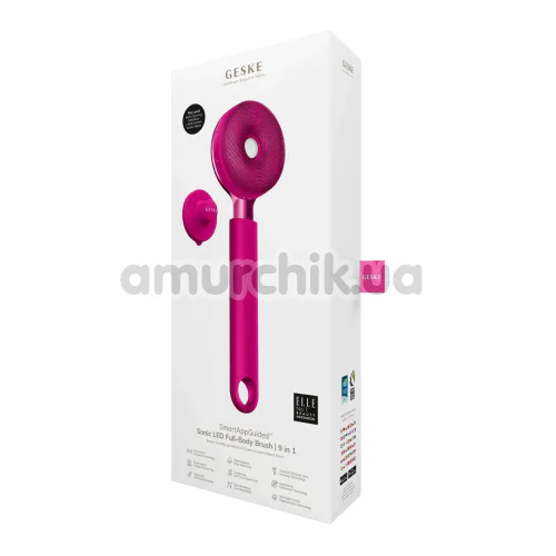 Звукова щітка для тіла Geske Sonic LED Full-Body Brush 9 in 1, яскраво-рожева