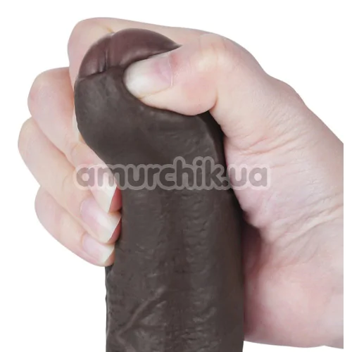 Фаллоимитатор Sliding-Skin Dual Layer Dong 7 с закрытой головкой, коричневый