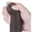 Фаллоимитатор Sliding-Skin Dual Layer Dong 7 с закрытой головкой, коричневый - Фото №12