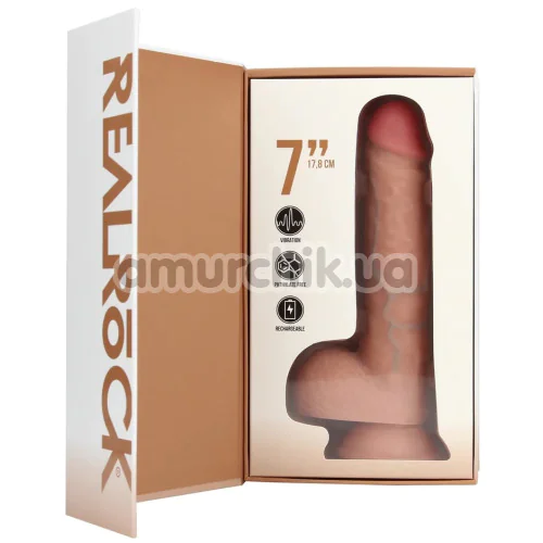 Вибратор Realrock Realistic Vibrating Dildo 7, телесный