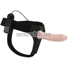Полый страпон с вибрацией Ultra Passionate Harness, телесный - Фото №1