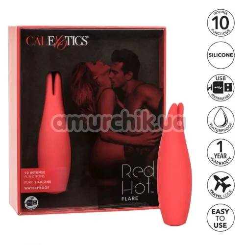 Клиторальный вибратор Red Hot Flare, красный