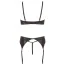 Комплект Cottelli Collection Lingerie 221258 черный: бюстгальтер + трусики-стринги + пояс для чулок - Фото №6