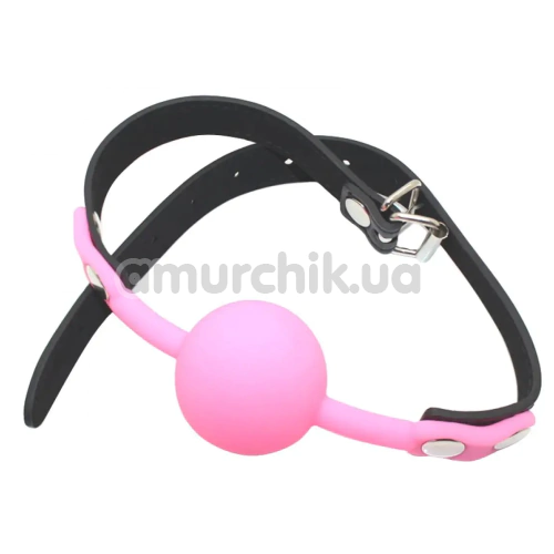 Кляп DS Fetish Silicone Ball Gag, рожево-чорний