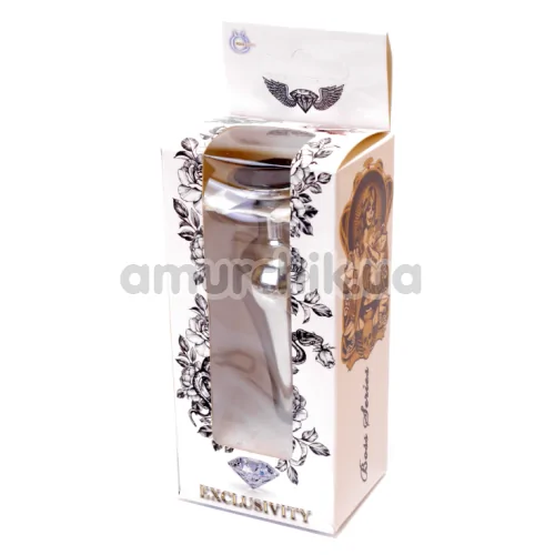 Анальна пробка з чорним кристалом Boss Series Exclusivity Jewellery Silver Plug, срібна