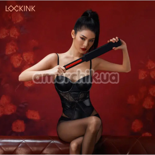Шльопалка Lockink Sevanda Braided-Handle Spanking Paddle, чорна