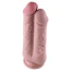 Подвійний фалоімітатор-насадка Hismith Two Cocks One Hole Silicone Dildo 8.5, тілесний - Фото №1