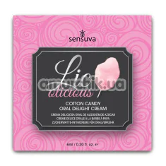 Крем для минета Sensuva Lic-O-Licious Throat Coating Oral Delight Cream Cotton Candy - сахарная вата, 6 мл - Фото №1