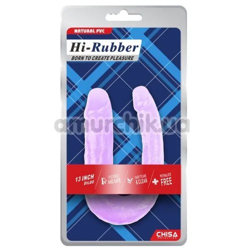 Двухконечный фаллоимитатор Hi-Rubber Born To Create Pleasure 13, фиолетовый