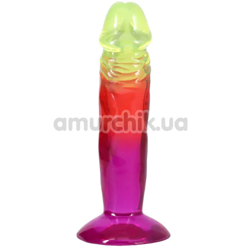 Фалоімітатор Doc Johnson Crystal Jellies Classic Dong 6.5, різнокольоровий