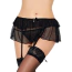 Комплект Star Night Double Lace Mini Skirt Set, черный: трусики-стринги + пояс для чулок - Фото №4