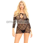 Платье Leg Avenue Modern Love Heart Net Dress, черное - Фото №1
