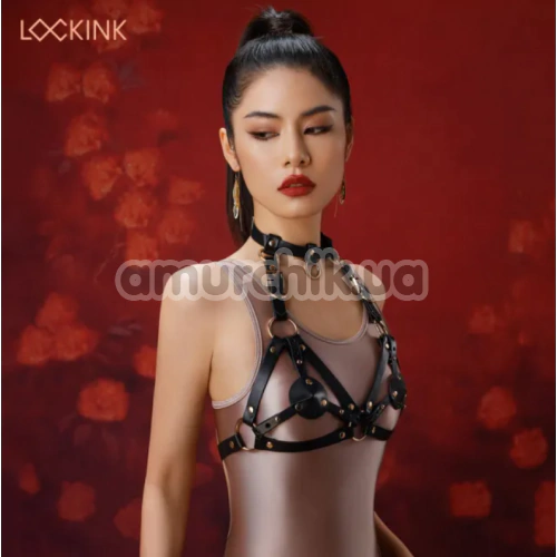 Портупея Lockink Queen Chest Harness With Removable Bra, черная