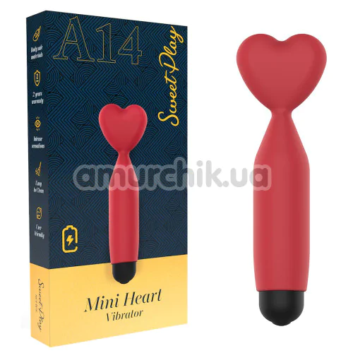 Клиторальный вибратор Sweet Play Mini Heart Vibrator A14, красный
