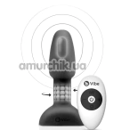 Анальная пробка с вибрацией и ротацией B-Vibe Rimming Plug Petite, черная - Фото №1