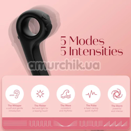 Вібратор для клітора і точки G Snail Vibe Curve, черний