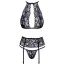 Комплект Kissable Lace Lingerie Set, чорний: топ + трусики-стрінги + пояс для панчіх - Фото №3