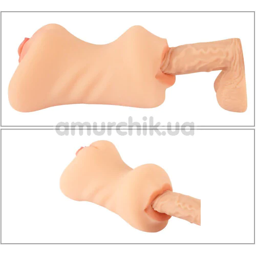 Мастурбатор Nature Skin Mouth, Vagina & Ass, телесный