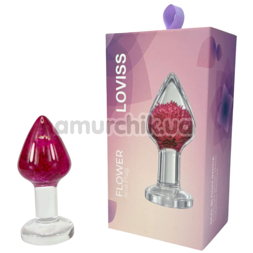 Анальная пробка Loviss Flower Gomphrena Globosa Anal Plug, прозрачная