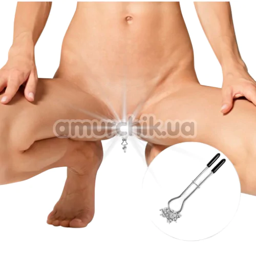 Зажим для клитора Art of Sex Clit Clamp Pearl Drop, серебряный