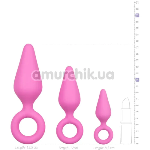 Набор анальных пробок Pointy Plug Set, розовый