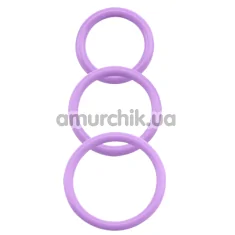 Набір з 3 ерекційних кілець Get Lock Magnum Force Cock Ring, фіолетовий - Фото №1