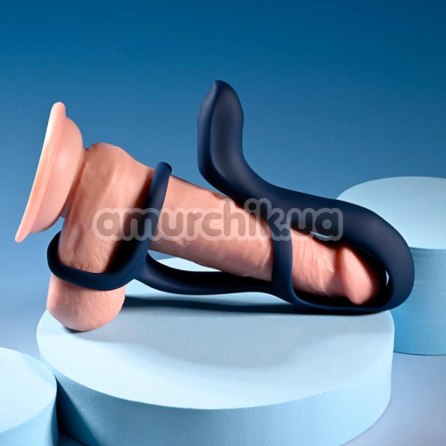 Насадка на пенис с вибрацией Zero Tolerance Big Time, синяя