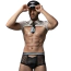 Костюм пилота JSY Sexy Lingerie 2301, черно-белый: трусы + топ + воротник с галстуком + фуражка - Фото №3