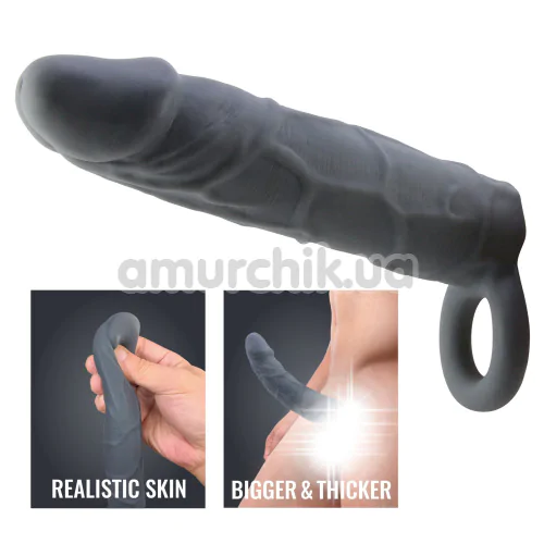 Насадка на пеніс Pretty Love Realistic Penis Sleeve, сіра