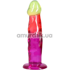 Фалоімітатор Doc Johnson Crystal Jellies Classic Dong 7.5, різнокольоровий - Фото №1