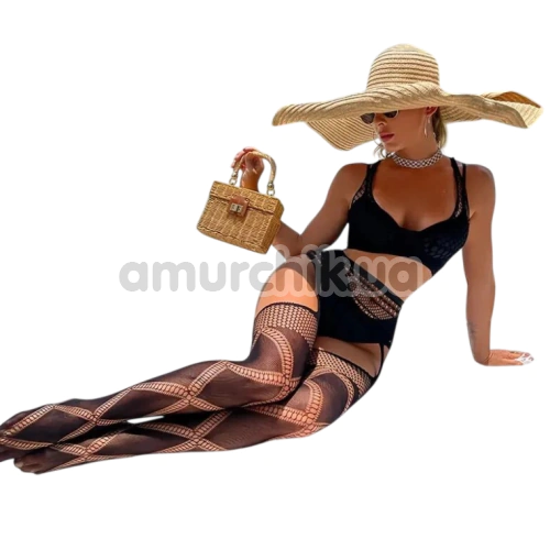 Комплект Star Night Fishnet Romb Set, черный: топ + колготки