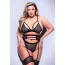 Комплект 3 Piece Strappy Bra, Garter and Panty Set, черный: бюстгальтер + трусики-стринги + пояс для чулок - Фото №7