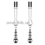 Зажимы для сосков Bedroom Fantasies Nipple Clamps With Beaded Chain, серебряные - Фото №1