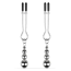 Затискачі для сосків Bedroom Fantasies Nipple Clamps With Beaded Chain, срібні - Фото №1