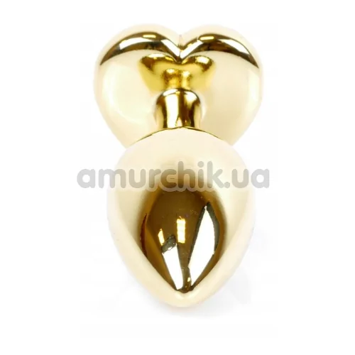 Анальна пробка із чорним кристалом Exclusivity Jewellery Gold Heart Plug, золота