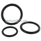 Набор эрекционных колец для члена Trinity Vibes Black Triple Cock Ring Set, черный - Фото №1