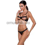 Комплект Passion Free Your Senses Kyouka Set, чорний: бюстгальтер + трусики-стрінги - Фото №1
