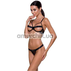 Комплект Passion Free Your Senses Kyouka Set, черный: бюстгальтер + трусики-стринги - Фото №1
