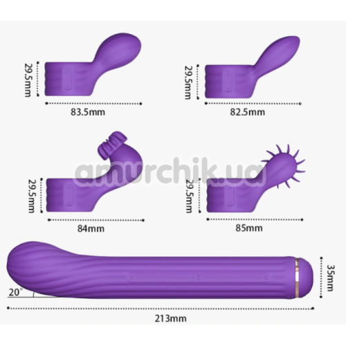 Вибратор для точки G с насадками Otouch Magic Stick S1 Plus, розовый