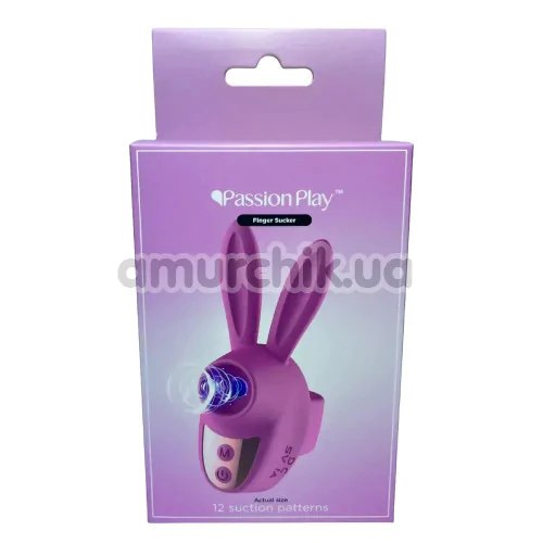 Симулятор орального сексу для жінок на палець з вібрацією Passion Play Finger Sucker Rabbit, рожевий