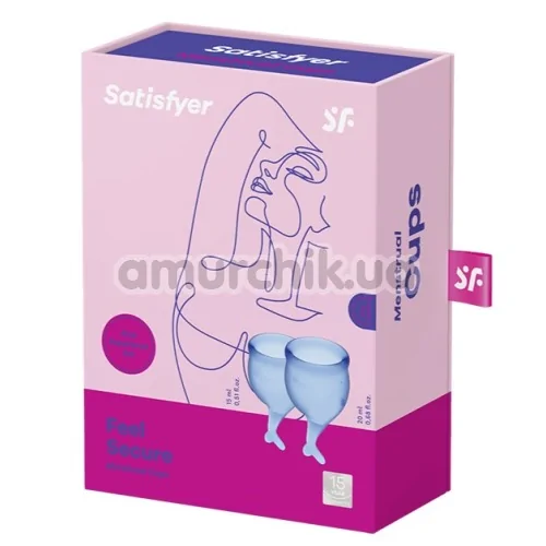 Набір з 2 менструальних чаш Satisfyer Feel Secure, синій