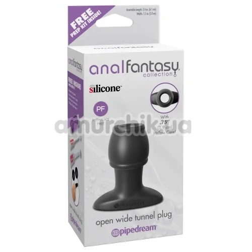 Анальна пробка Anal Fantasy Collection Open Wide Tunnel Plug, чорна