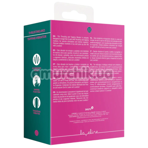 Вибратор с пульсацией и толчками Loveline Thrusting And Tapping Vibrator, розовый