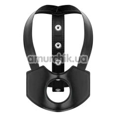 Маска на голову для страпону Bedroom Fantasies Head Bondage Harness, чорна - Фото №1