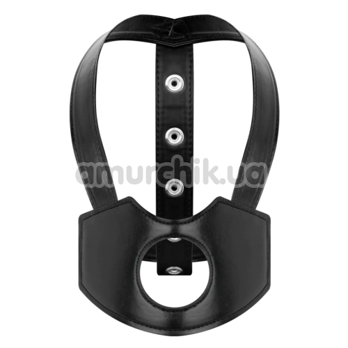 Маска на голову для страпона Bedroom Fantasies Head Bondage Harness, черная - Фото №1