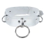 Нашийник Feral Feelings D-Rings Leather, білий - Фото №1