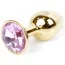 Анальная пробка со светло-розовым кристаллом Exclusivity Jewellery Gold Plug, золотая - Фото №1