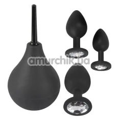 Набір з 4 предметів Black Velvets Anal Kit Jewel, чорний - Фото №1